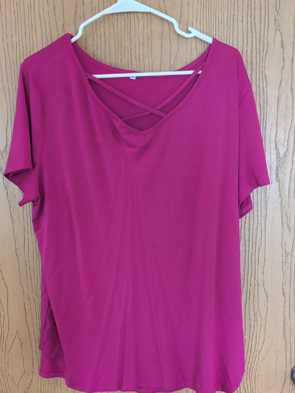 Women’s Crisscross V-Neck Top - Fuchsia